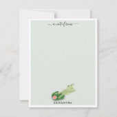 Cute Frogs in Lily Pond Custom Name Notitiekaartje (Voorkant)