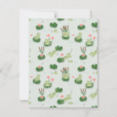 Cute Frogs in Lily Pond Custom Name Notitiekaartje (Achterkant)