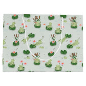 Cute Frogs in Lily Pond Groot Cadeauzakje (Achterkant)