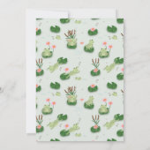 Cute Frogs in Lily Pond Hop On Over Kids Birthday Kaart (Achterkant)