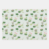 Cute Frogs in Lily Pond Inpakpapier Vel (Voorkant 3)