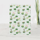 Cute Frogs in Lily Pond Kaart (Achterkant)