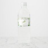 Cute Frogs in Lily Pond Kids Birthday Party Waterfles Etiket (Voorkant)