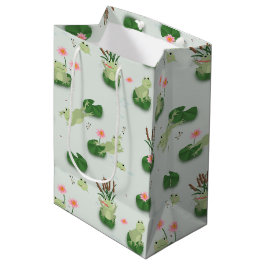 Cute Frogs in Lily Pond Medium Cadeauzakje