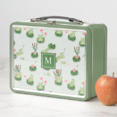 Cute Frogs in Lily Pond Monogrammed Initial (In situ)