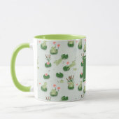 Cute Frogs in Lily Pond Monogrammed Initial Mok (Links)