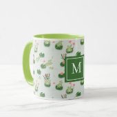 Cute Frogs in Lily Pond Monogrammed Initial Mok (Voorkant links)