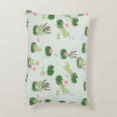 Cute Frogs in Lily Pond Nursery Gender Neutral Accent Kussen (Achterkant (Verticaal))