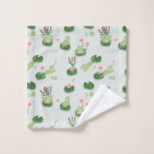 Cute Frogs in Lily Pond Nursery Gender Neutral Bad Handdoek (Wasdoekje)
