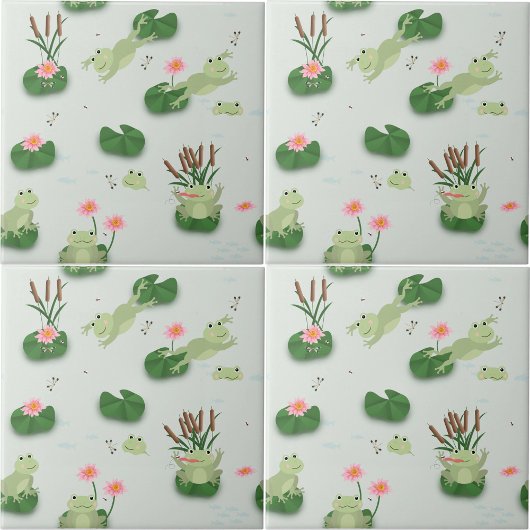Cute Frogs in Lily Pond Nursery Gender Neutral Tegeltje