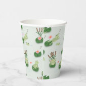 Cute Frogs in Lily Pond Papieren Bekers (Rechts)