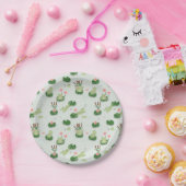 Cute Frogs in Lily Pond Papieren Bordje (Feest)