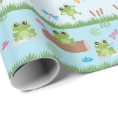 Cute Frogs in Pond Cadeaupapier (Rol Hoek)