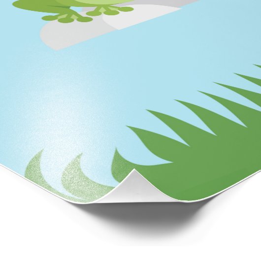 Cute Frogs in Pond Foto Afdruk (Hoek)