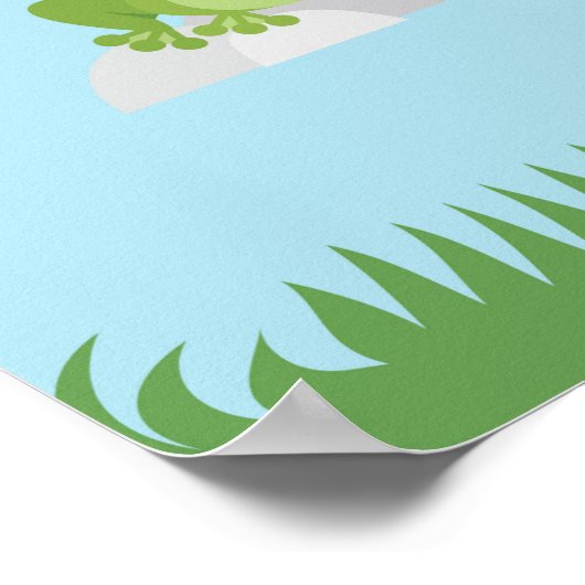 Cute Frogs in Pond Poster (Hoek)