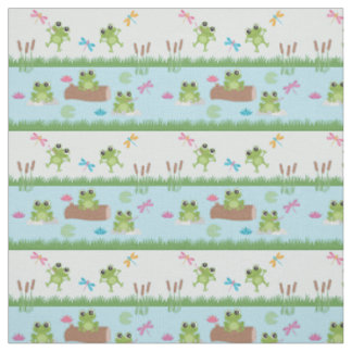 Cute Frogs in Pond Stof