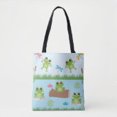 Cute Frogs in Pond Tote Bag (Voorkant)
