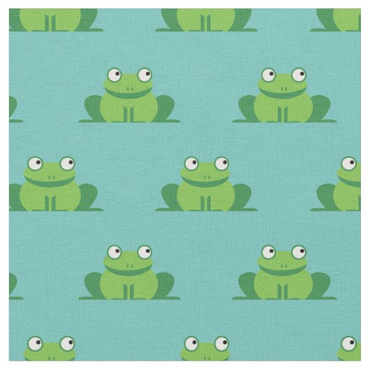 Cute Frogs Kinder Baby Nursery Stof (Close Up)