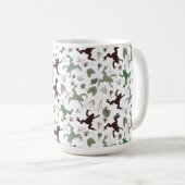 Cute Frogs Nature Floral Pattern Koffiemok (Voorkant rechts)