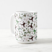 Cute Frogs Nature Floral Pattern Koffiemok (Voorkant links)