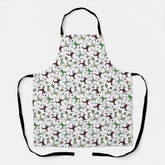 Cute Frogs Nature Floral Pattern Schort (Voorkant)