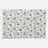 Cute Frogs Nature Floral Pattern Theedoek (Horizontaal)
