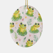 Cute frogs Pattern Keramisch Ornament (Rechts)