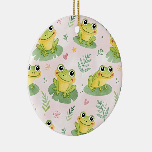 Cute frogs Pattern Keramisch Ornament (Rechts)