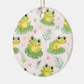 Cute frogs Pattern Keramisch Ornament (Links)