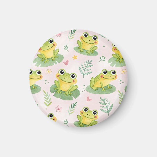 Cute frogs Pattern Magneet (Voorkant)