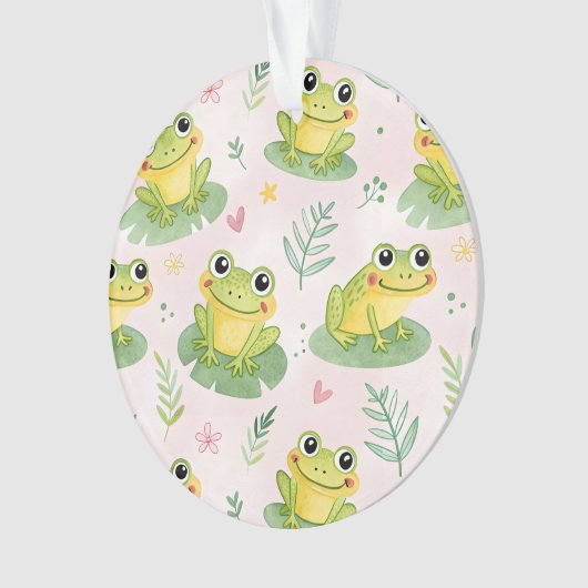 Cute frogs Pattern Ornament (voorkant)