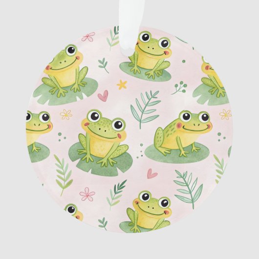 Cute frogs Pattern Ornament (voorkant)