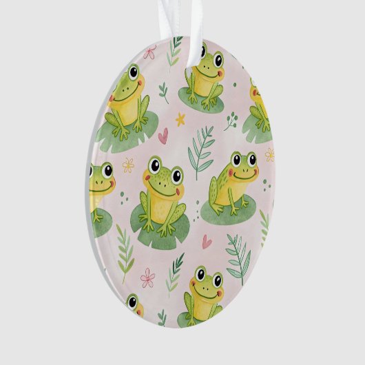 Cute frogs Pattern Ornament (voorkant)