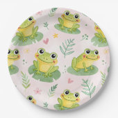 Cute frogs Pattern Papieren Bordje (Voorkant)