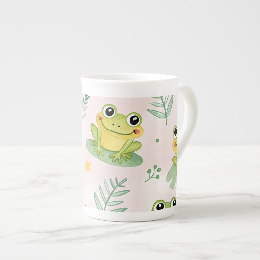 Cute frogs Pattern Porselein Kop (Voorkant rechts)