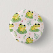 Cute frogs Pattern Ronde Button 3,2 Cm (Voorkant)