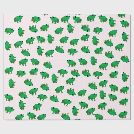 Cute Frogs Wrapping Paper Cadeaupapier (Vlak)