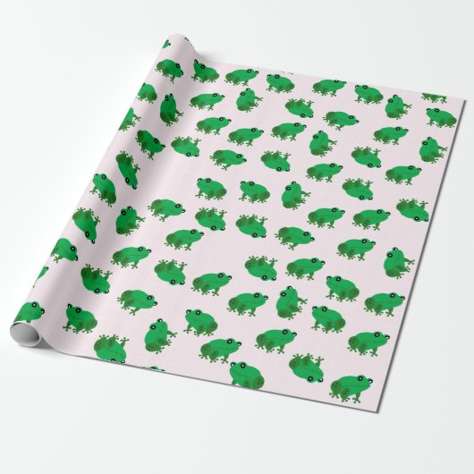Cute Frogs Wrapping Paper Cadeaupapier (Uitgerold)