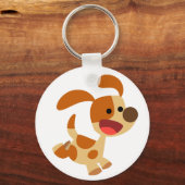 Cute Frolicking Cartoon Dog Sleutelhanger (Voorkant)