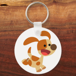 Cute Frolicking Cartoon Dog Sleutelhanger