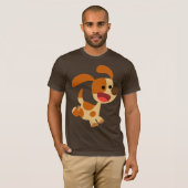 Cute Frolicking Cartoon Dog T-Shirt (Voorkant volledig)