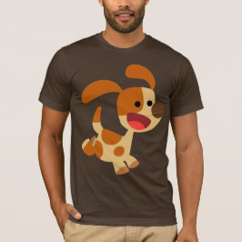 Cute Frolicking Cartoon Dog T-Shirt