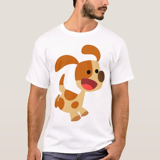 Cute Frolicking Cartoon Dog Women T-Shirt (Voorkant)