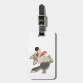 Cute Frolicsome Cartoon Wolf Bagagelabel (Voorkant verticaal)