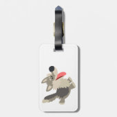Cute Frolicsome Cartoon Wolf Bagagelabel (Achterkant verticaal)