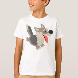 Cute Frolicsome Cartoon Wolf Children T-Shirt