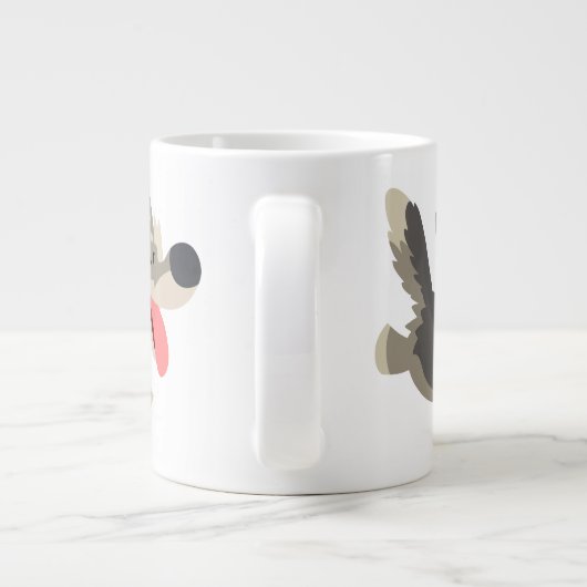 Cute Frolicsome Cartoon Wolf Jumbo Mok (Achterkant)