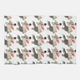 Cute Frolicsome Cartoon Wolf Kitchen Towel Theedoek