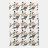 Cute Frolicsome Cartoon Wolf Kitchen Towel Theedoek (Verticaal)