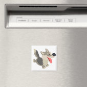 Cute Frolicsome Cartoon Wolf Magnet (Insitu (Vaatwasser))